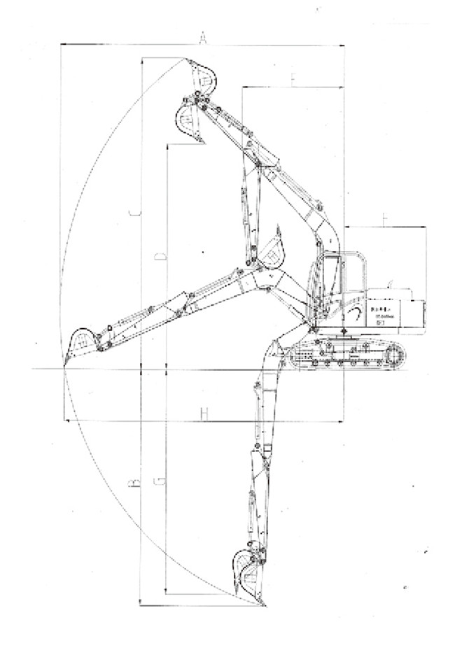 乐虎88国际DLS880-9B 7吨履带式液压挖掘机工作范围